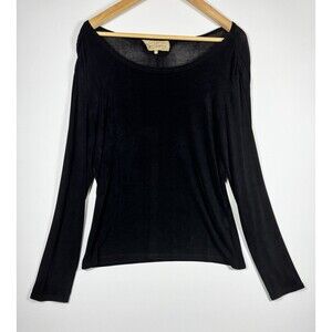 Double D Ranchwear Top Womens Medium Black Sheer Back‎ Long Sleeve Quiet Luxury